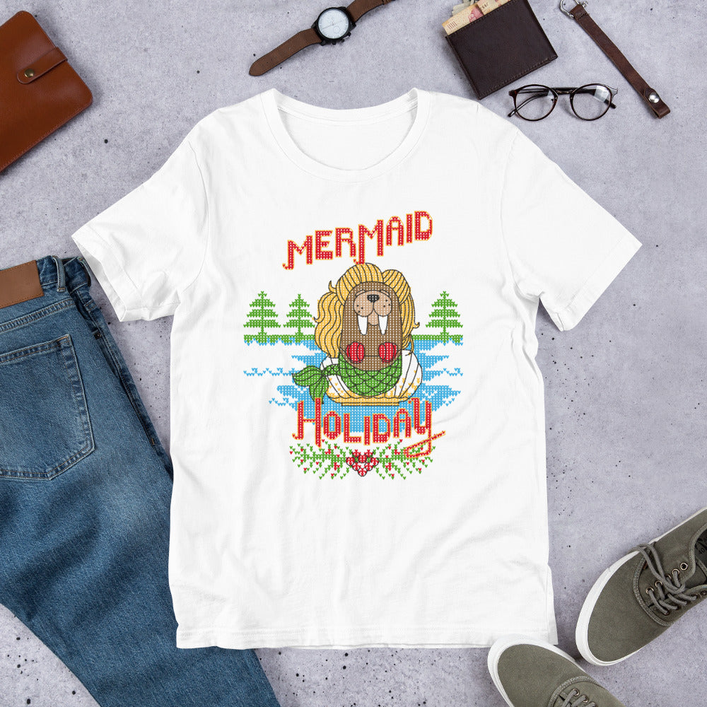 Short-Sleeve Unisex Mermaid Ugly Holiday T-Shirt