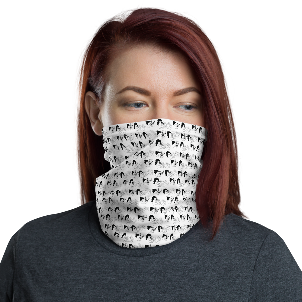 Nude with Plants - Black & White Neck Gaiter | Face Mask