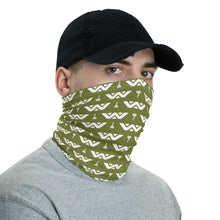 Load image into Gallery viewer, Space Alien 8-Bit White on Green Grunge Neck Gaiter
